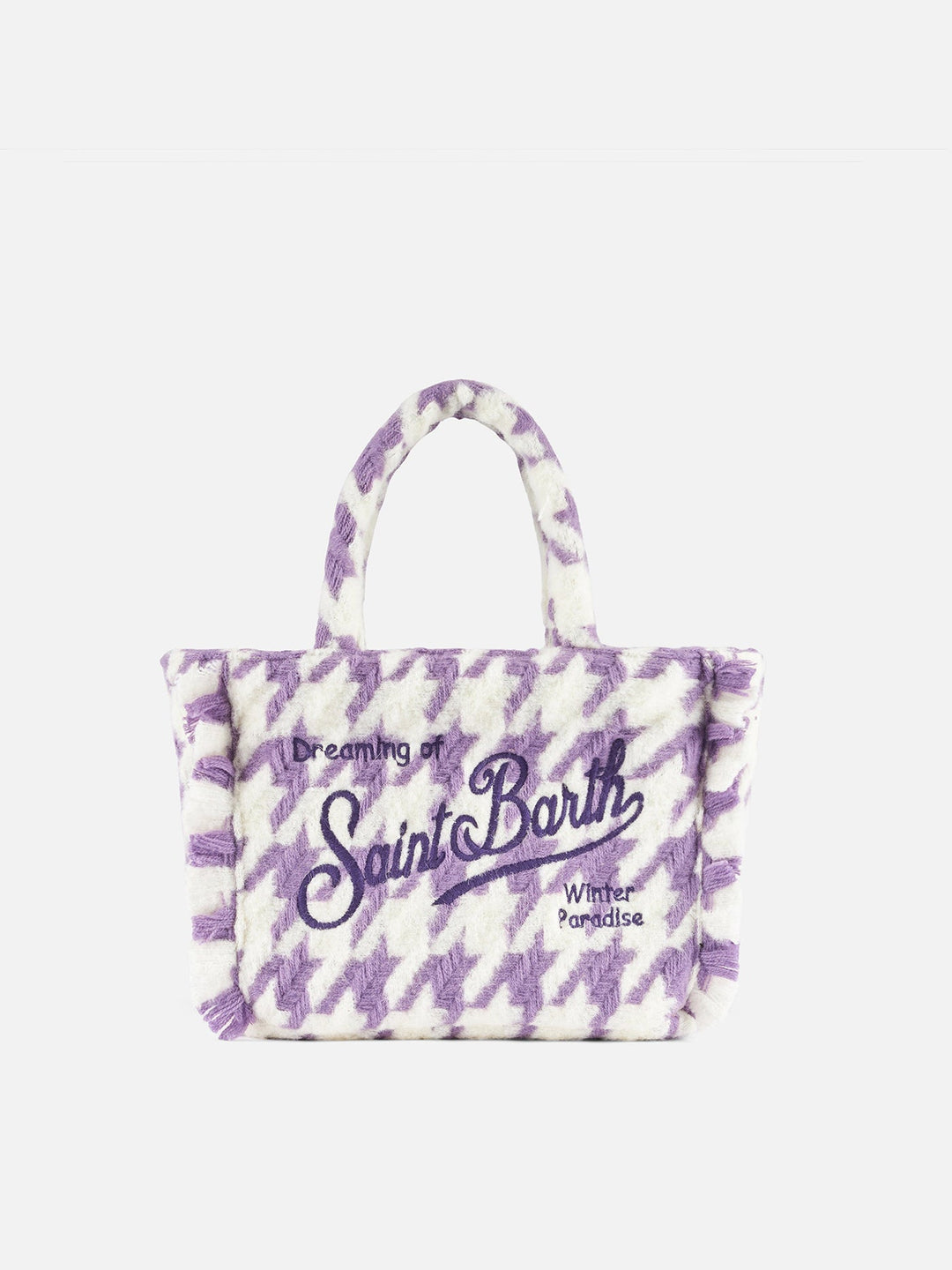 Colette Classic White and Lilac Houndstooth Bag