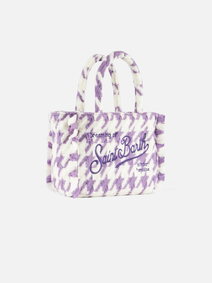 Colette Classic White and Lilac Houndstooth Bag