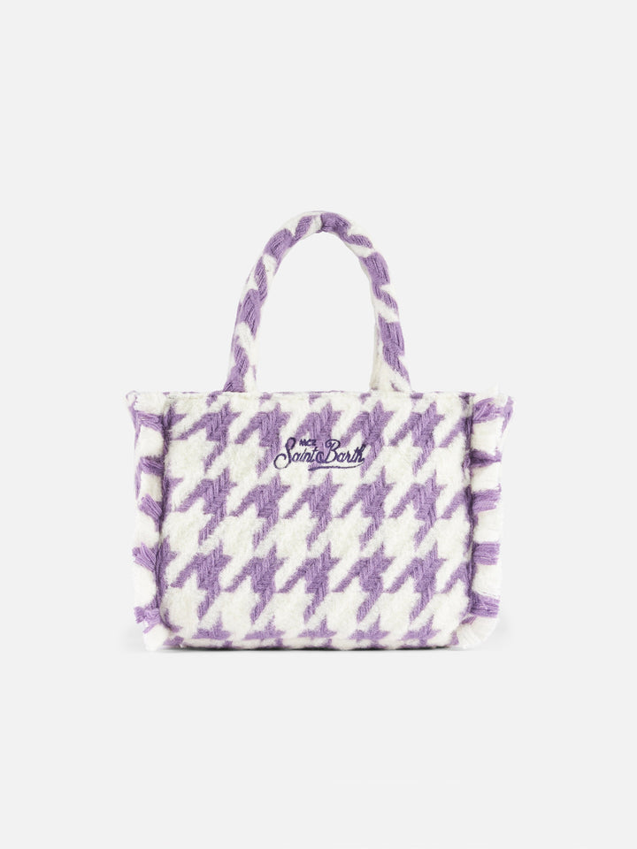 Colette Classic White and Lilac Houndstooth Bag