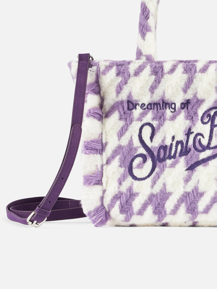 Colette Classic White and Lilac Houndstooth Bag
