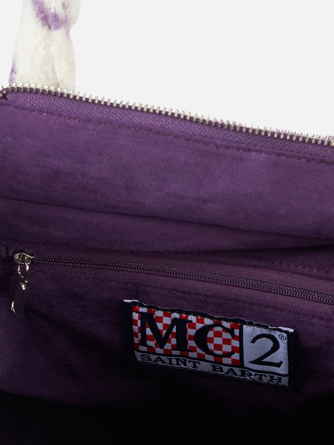 Colette Classic White and Lilac Houndstooth Bag