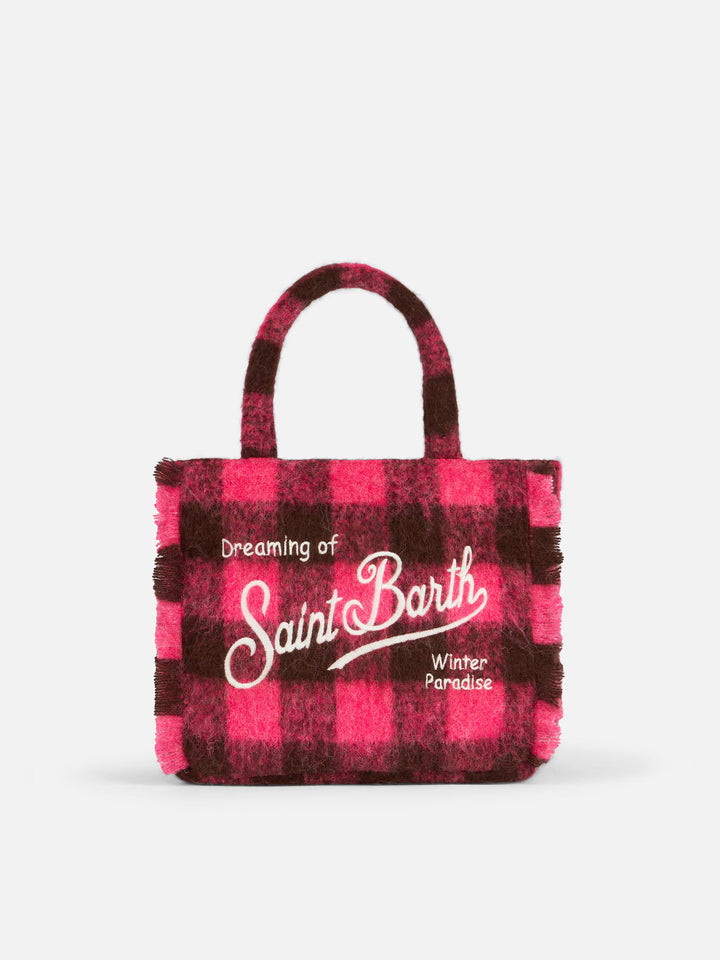 Colette Classic Check Bag in Fuchsia and Brown