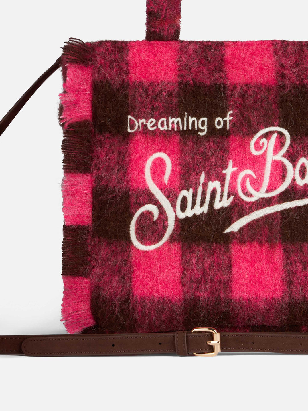 Colette Classic Check Bag in Fuchsia and Brown