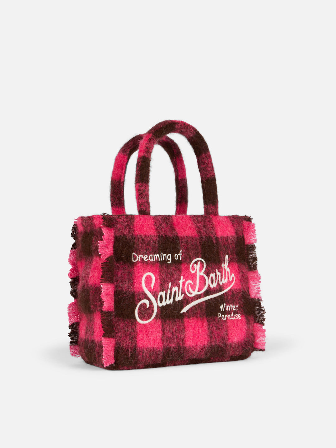 Colette Classic Check Bag in Fuchsia and Brown