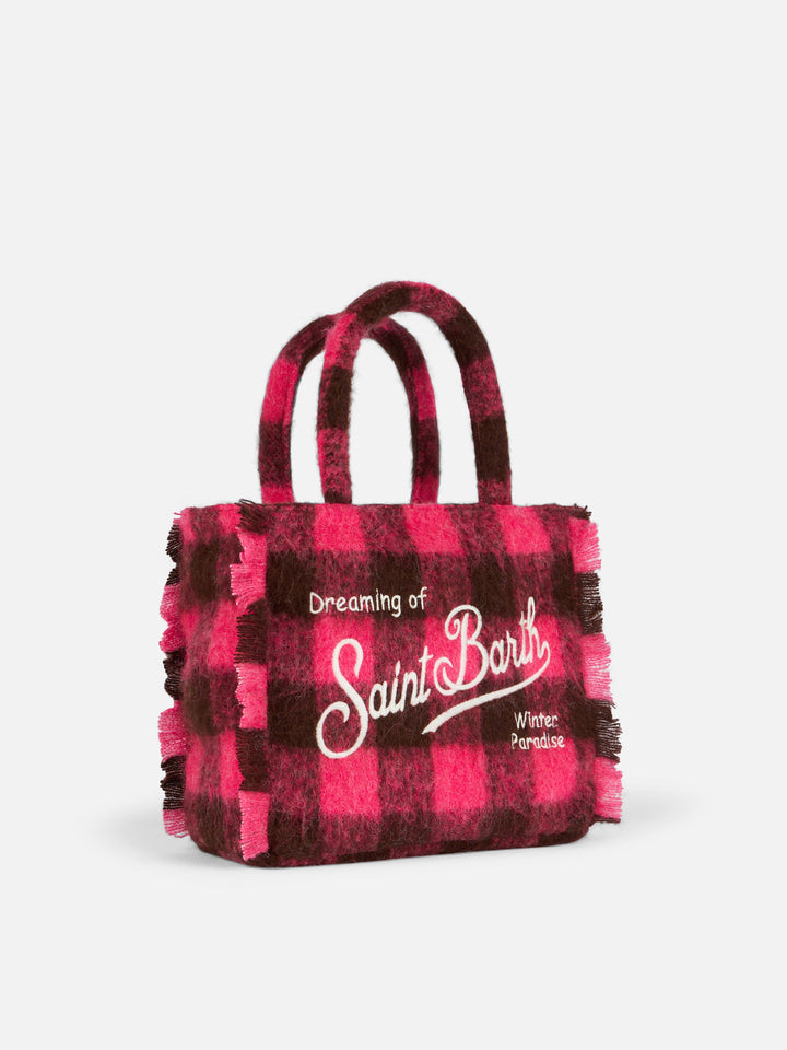 Colette Classic Check Bag in Fuchsia and Brown