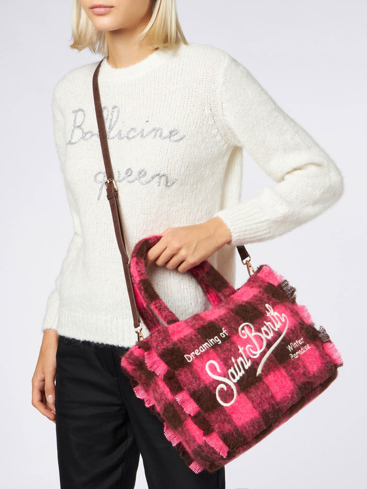 Colette Classic Check Bag in Fuchsia and Brown