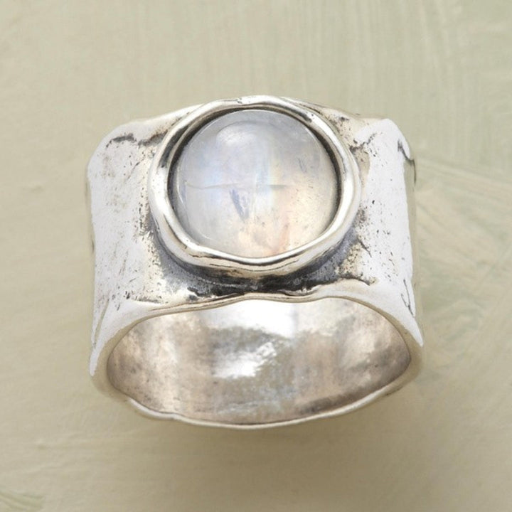 Anello bohémien con pietra di luna