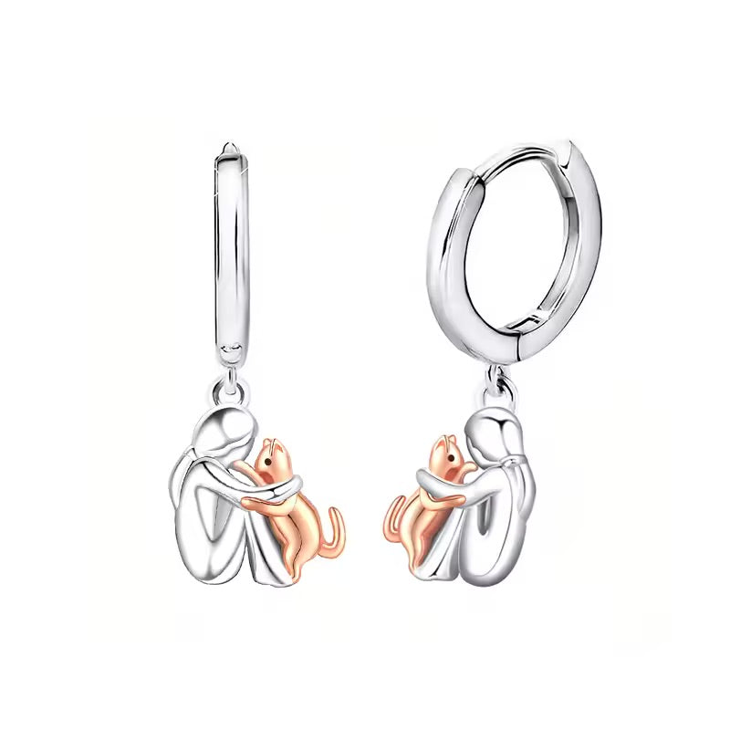 Collana ciondolo gatto con orecchini abbinati