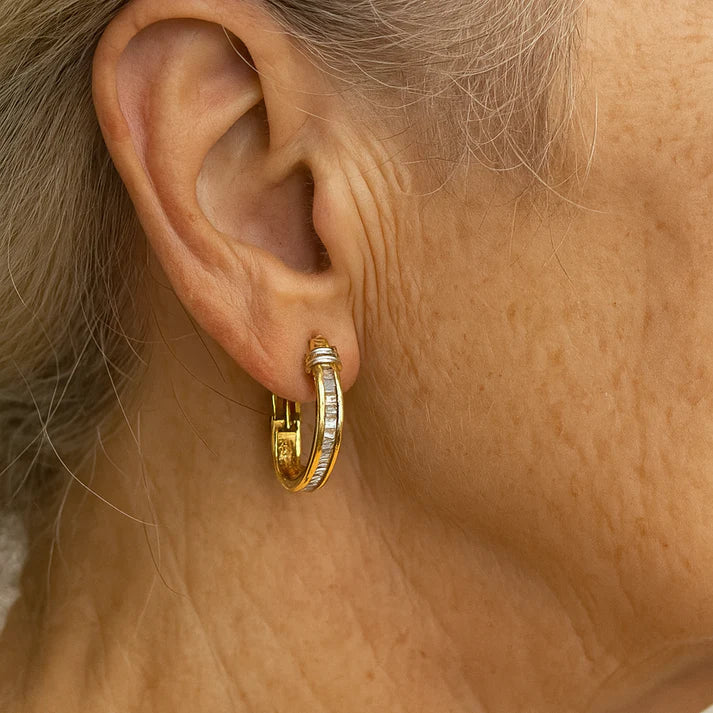 Orecchini vintage in oro con diamanti