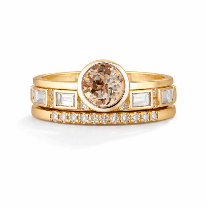 Anello in cristallo dorato scintillante