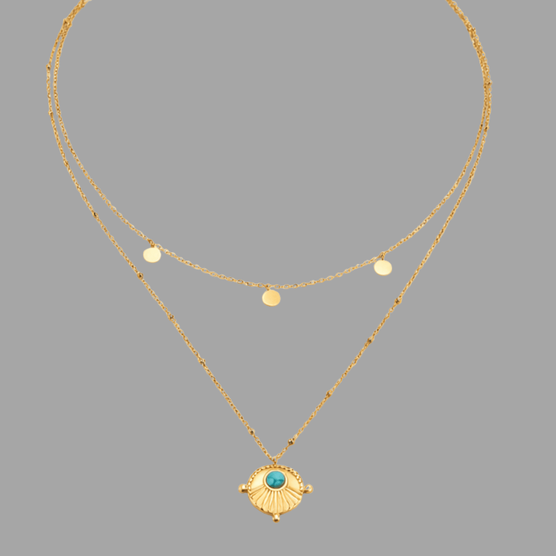 Collana intrecciata in turchese