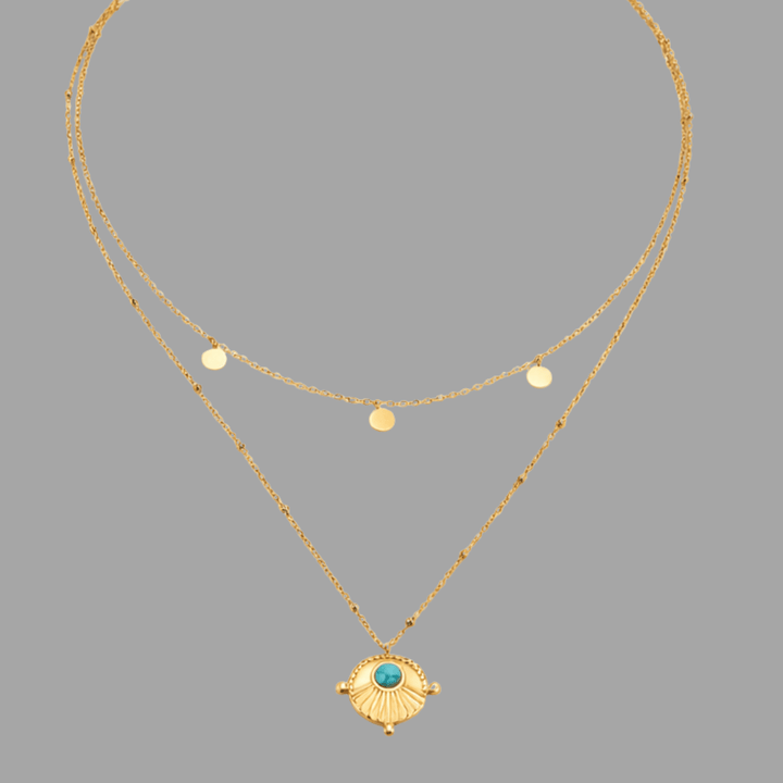 Collana intrecciata in turchese