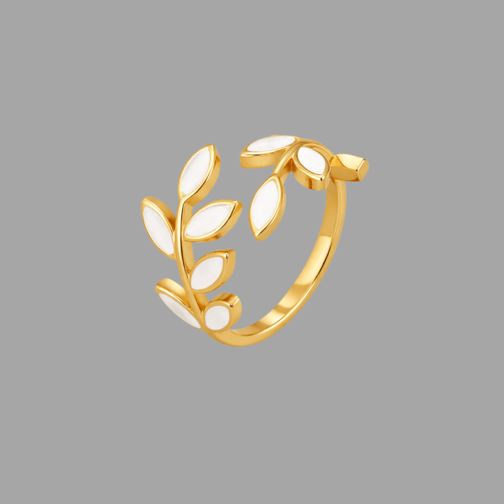 Anello con foglia in oro