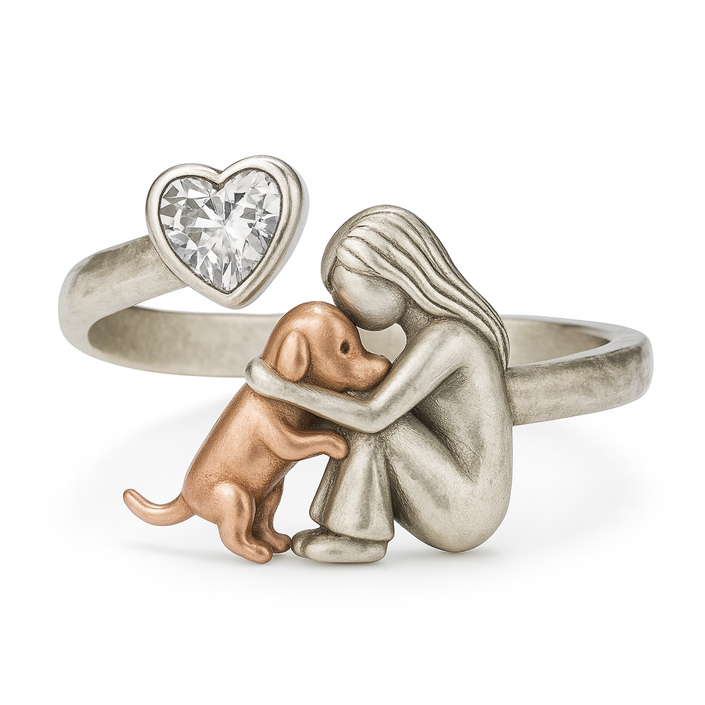 Collare per cani in argento sterling 925 – Artigianale con zirconia a cuore e vestibilità regolabile