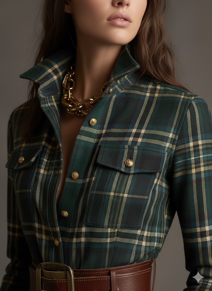 Giulietta | Abito Camicia Maxi a Quadri con Cintura