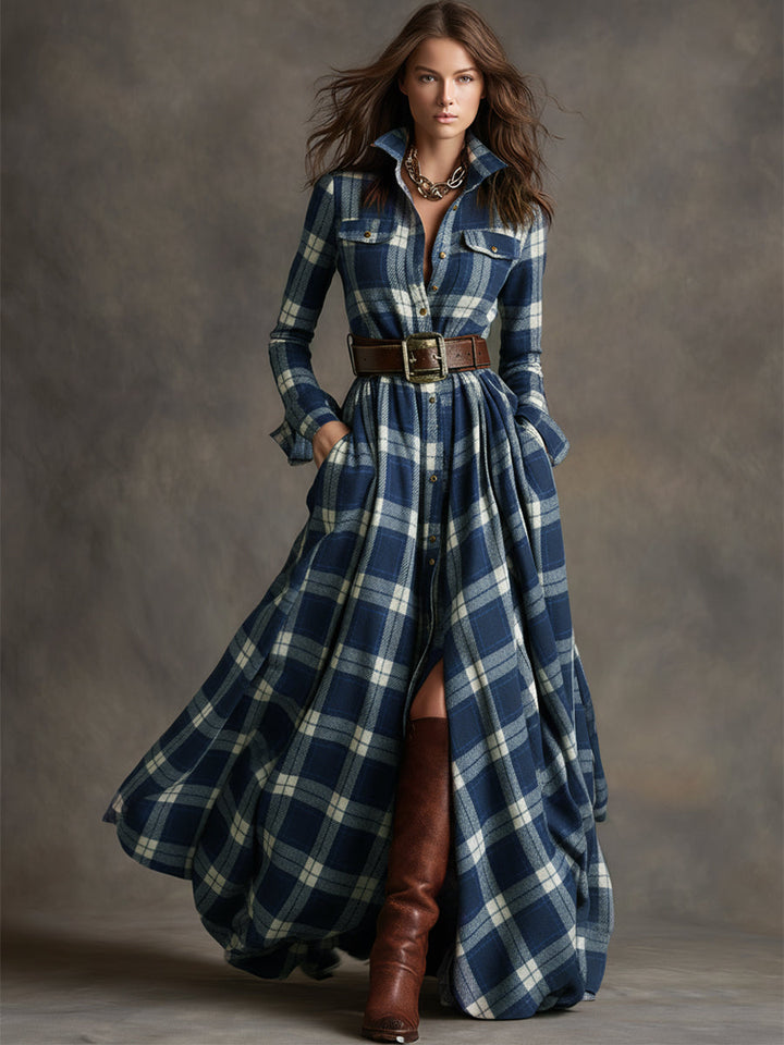 Giulietta | Abito Camicia Maxi a Quadri con Cintura
