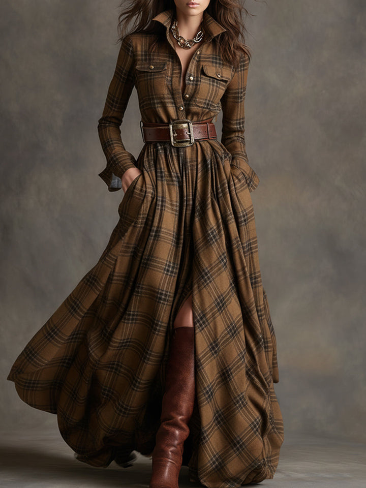 Giulietta | Abito Camicia Maxi a Quadri con Cintura