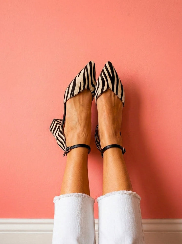 Keren™ | Tacchi a Punta con Stampa Zebra