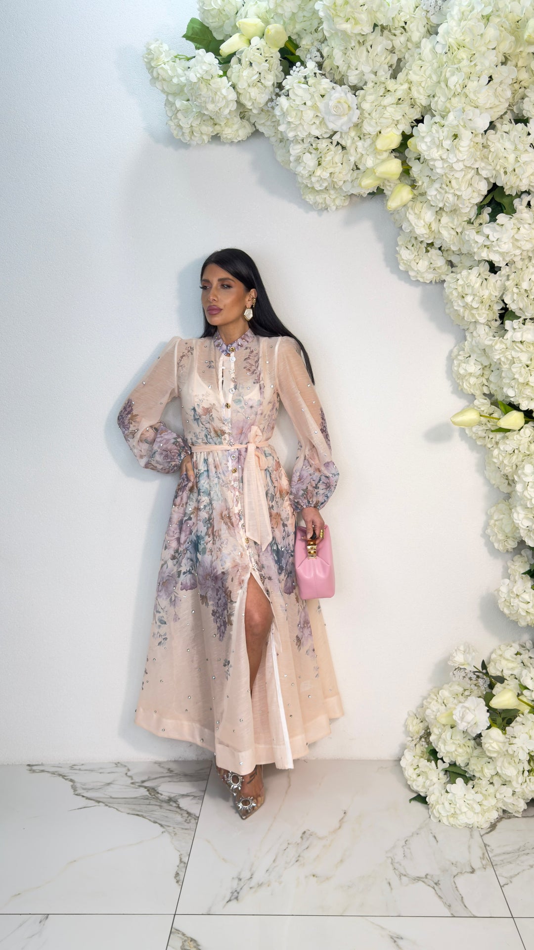 Vestito Lungo Boho Lusso con Stampa Floreale