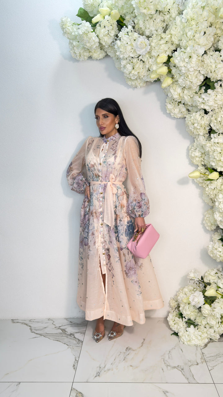Vestito Lungo Boho Lusso con Stampa Floreale