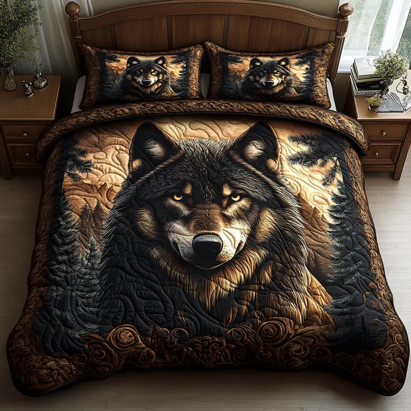 Set di biancheria da letto trapuntata in 3 pezzi - Animali della Foresta