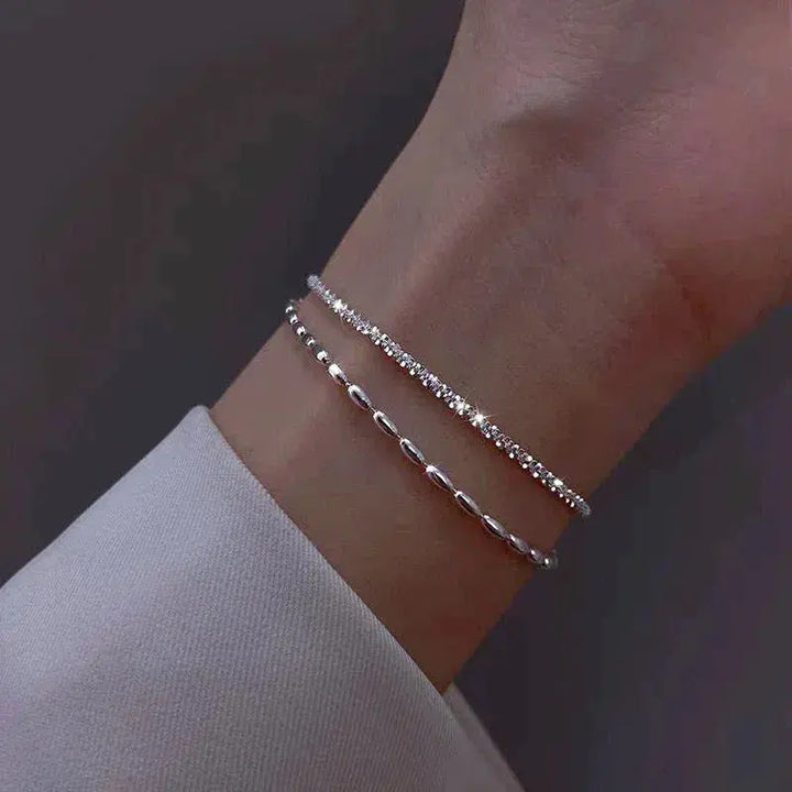 Set braccialetti in argento con zircone