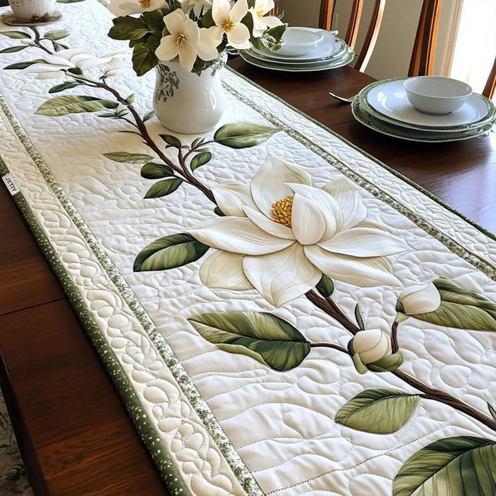 Tovaglietta trapuntata – Fiore di Magnolia Rustico