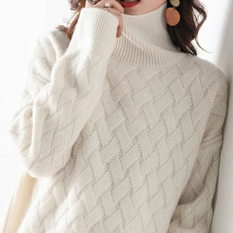 Ciliegia - Maglione Autunnale con Collo Alto
