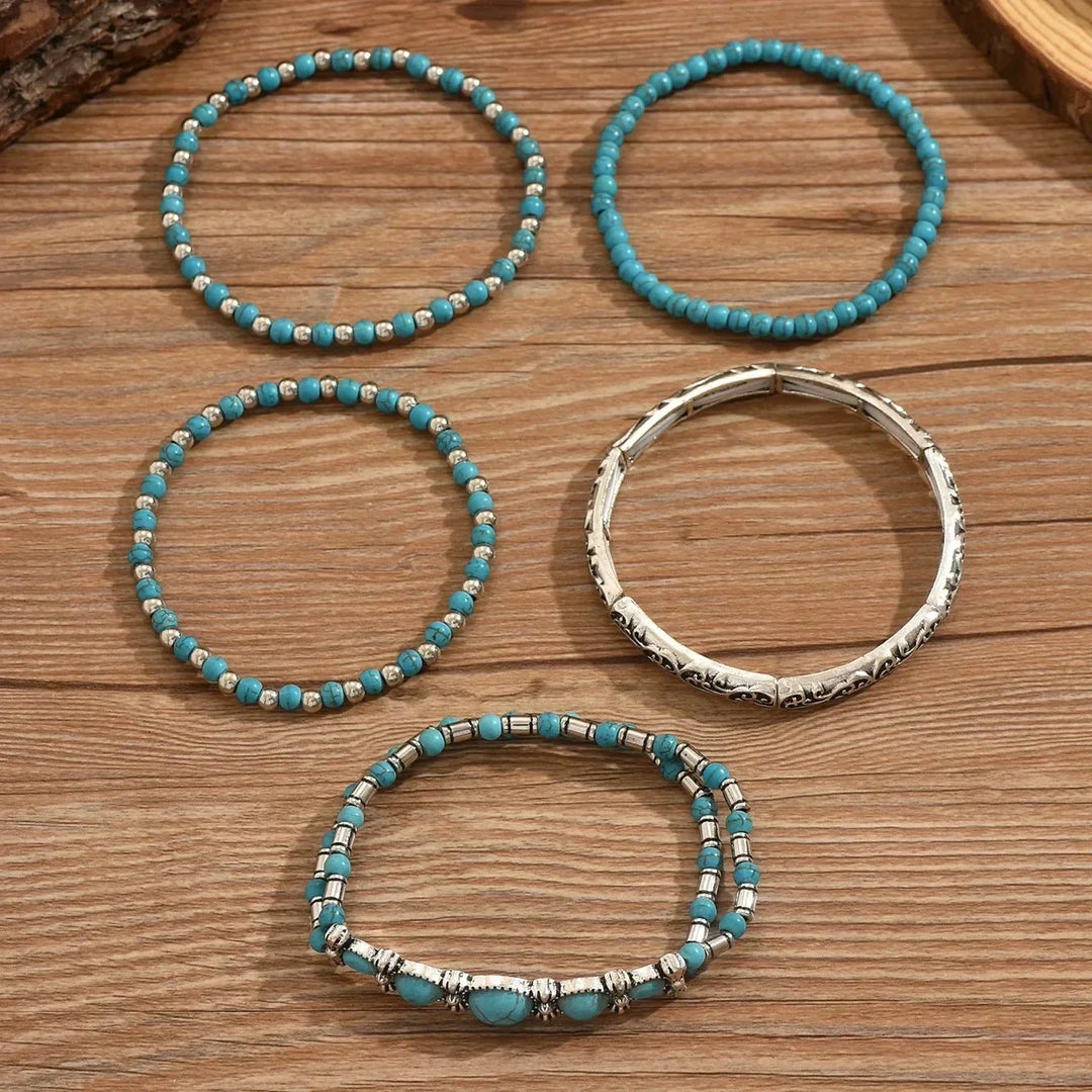 Maëlys™ — Raffinato bracciale multi-strato in turchese