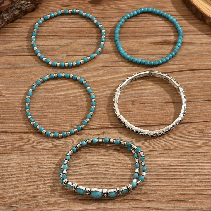 Maëlys™ — Raffinato bracciale multi-strato in turchese