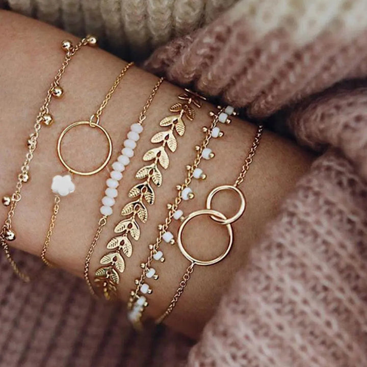 Set di braccialetti boho dorati