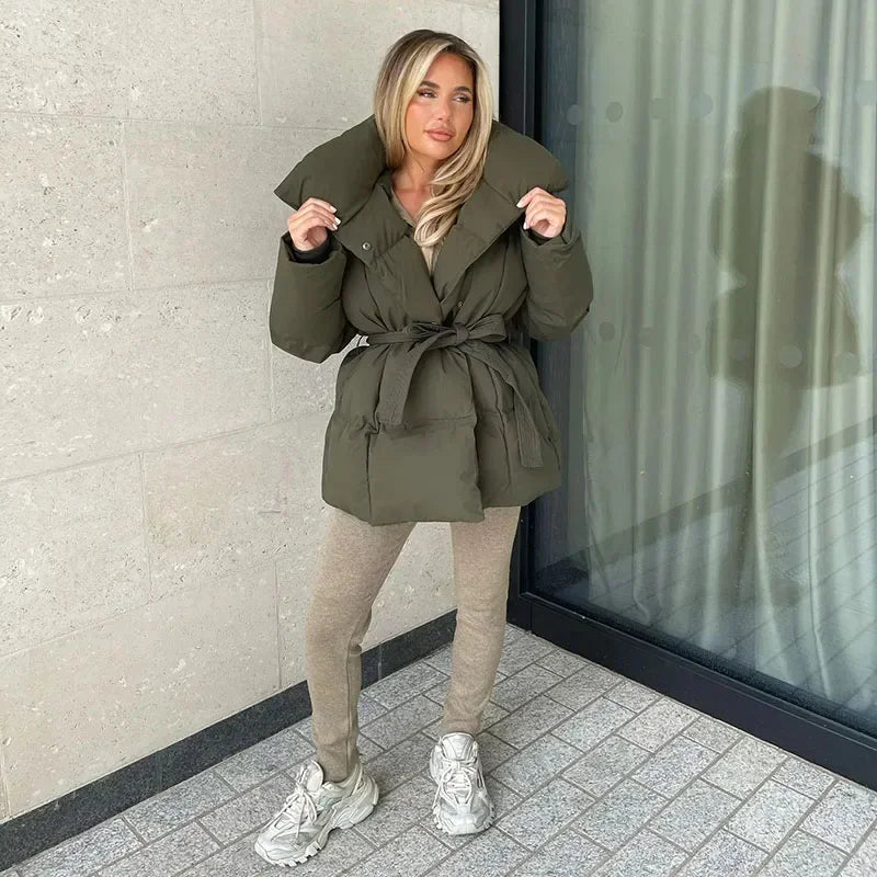 Luxe Puffer Jacket with Belt
