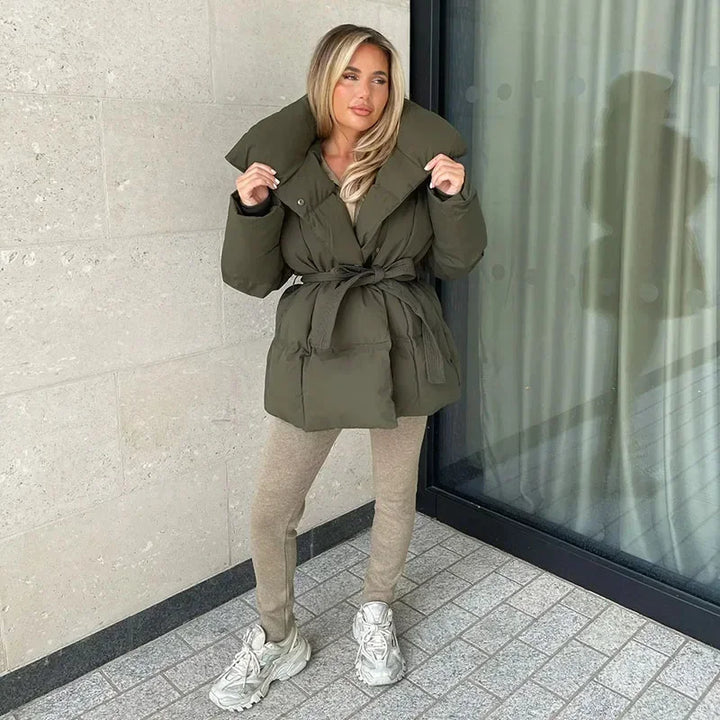 Luxe Puffer Jacket with Belt
