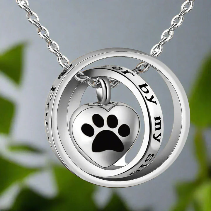 Collana urna in acciaio inossidabile con fermagli – 'Non più al mio fianco, per sempre nel mio cuore'