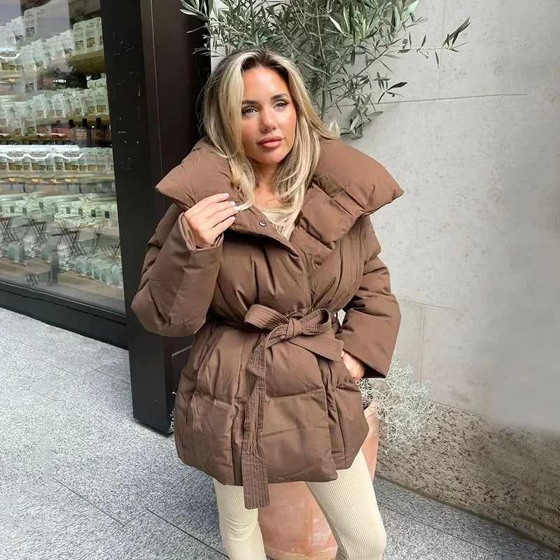 Luxe Puffer Jacket with Belt