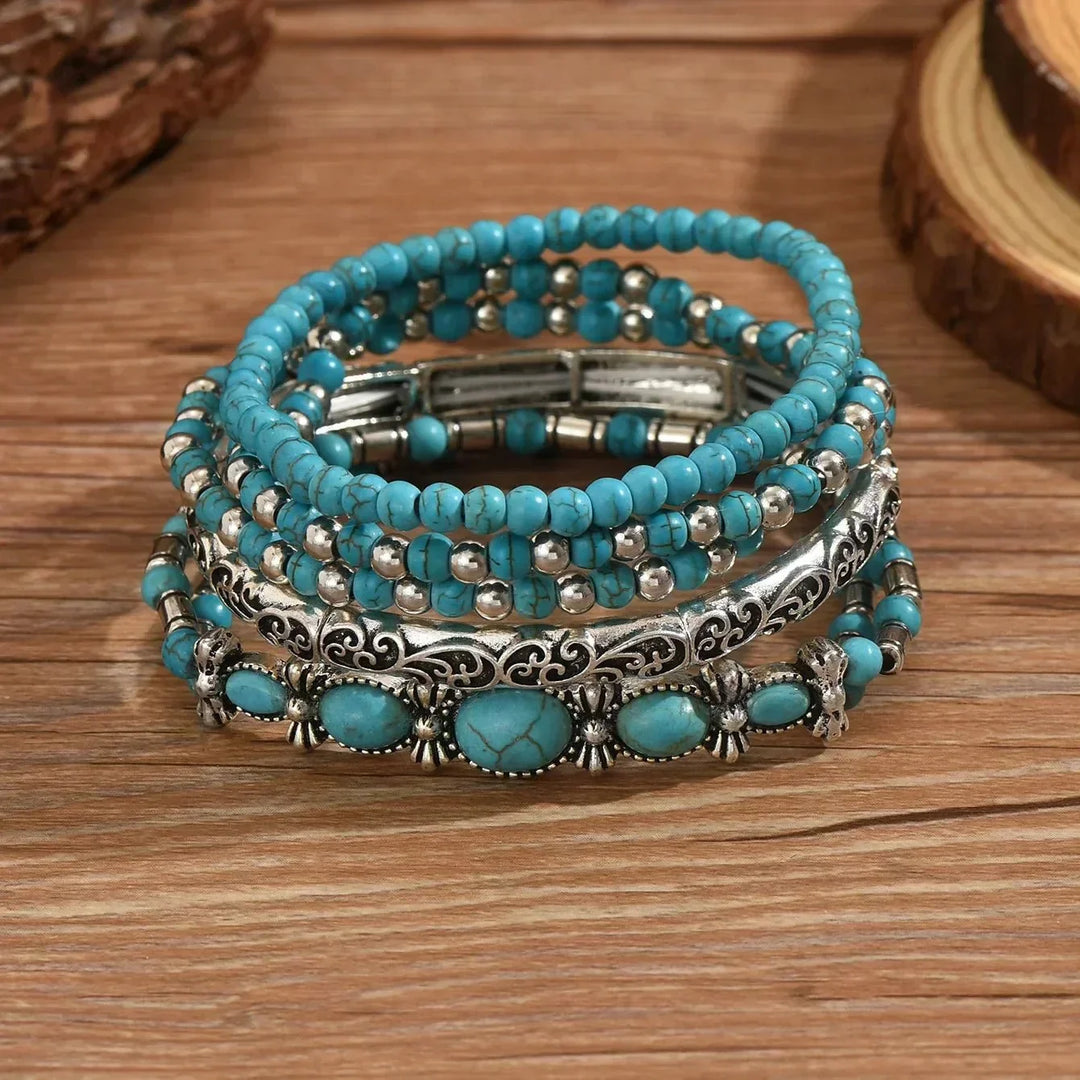 Maëlys™ — Raffinato bracciale multi-strato in turchese