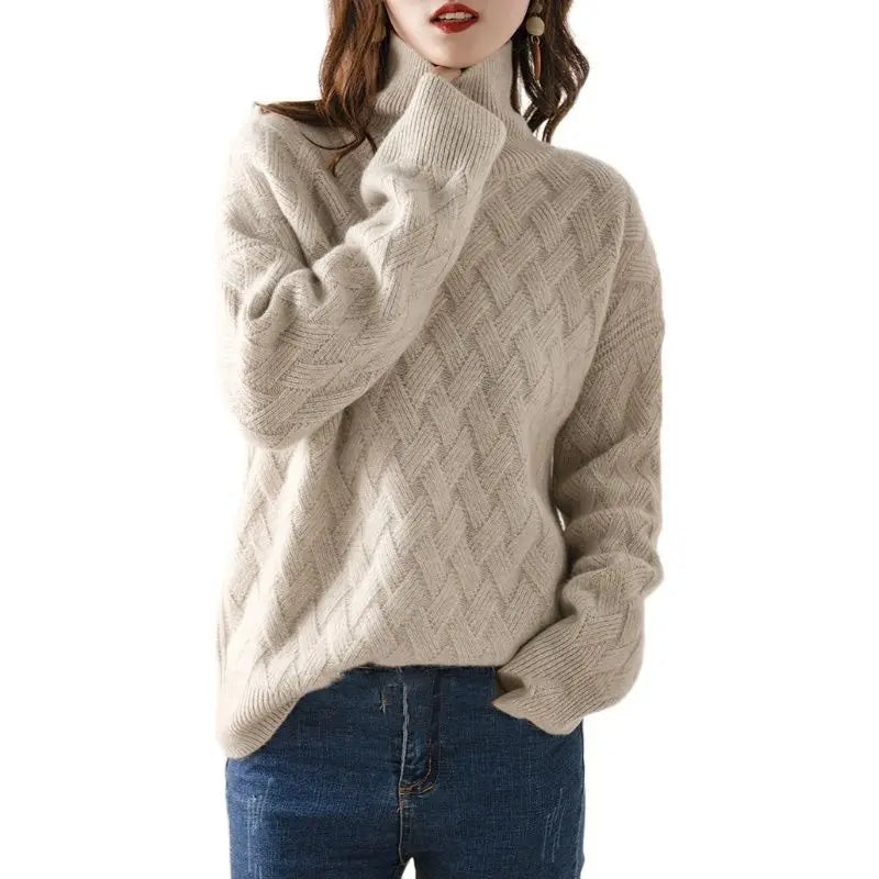 Ciliegia - Maglione Autunnale con Collo Alto