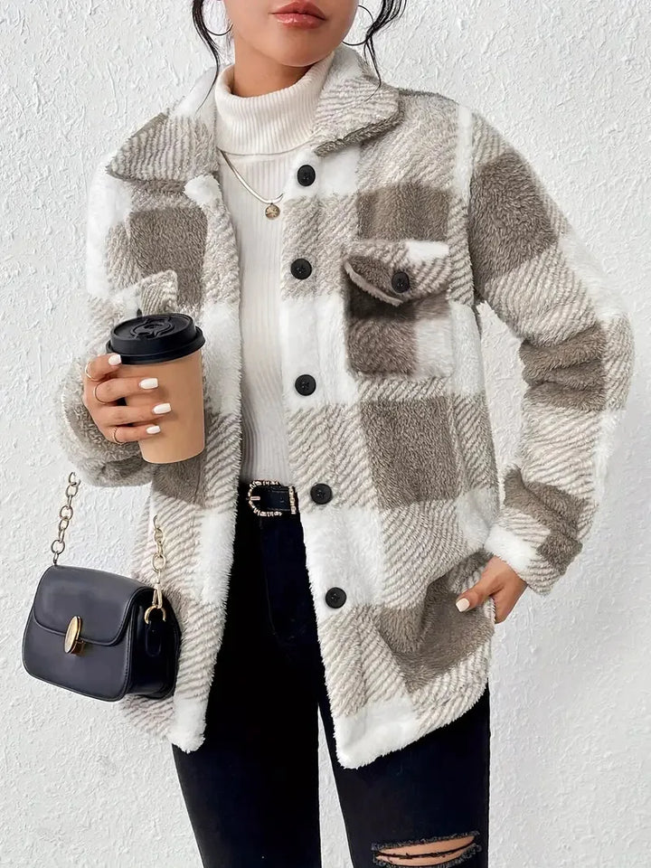 Martin | Elegante Giacca in Fleece a Motivo Quadri
