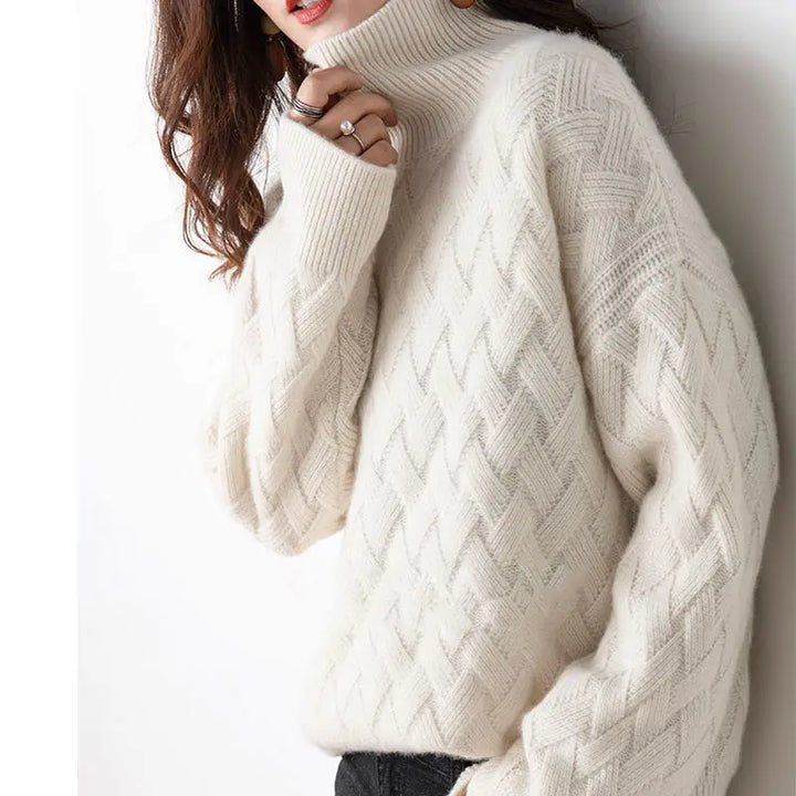 Ciliegia - Maglione Autunnale con Collo Alto
