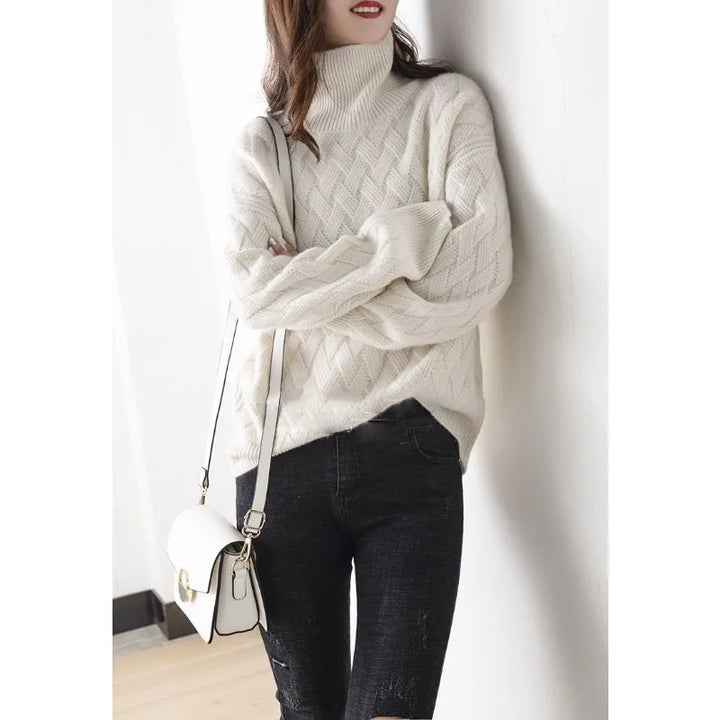 Ciliegia - Maglione Autunnale con Collo Alto