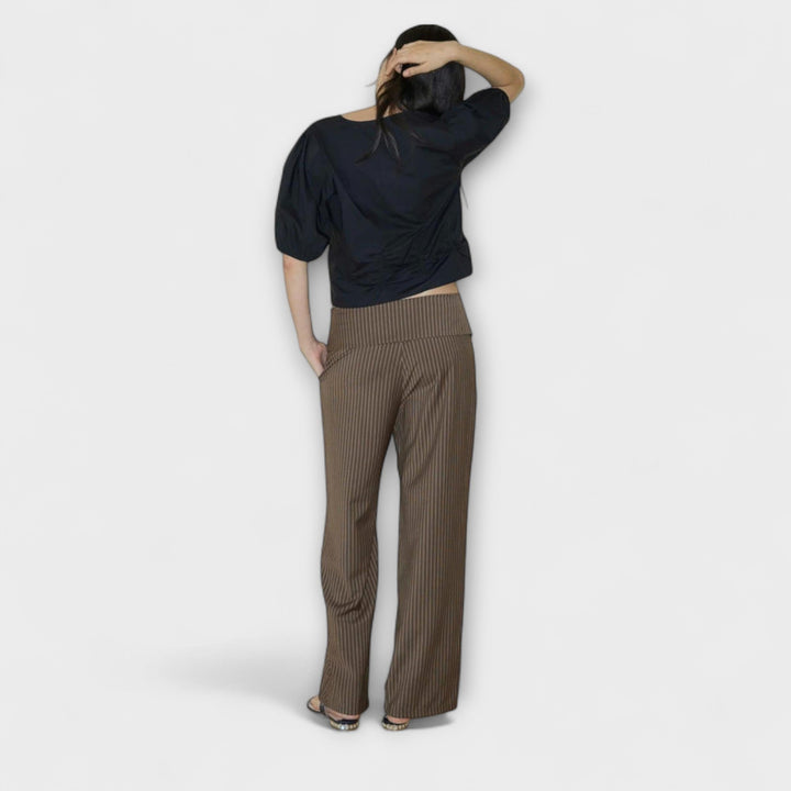 Pantaloni Striati Pieghevoli