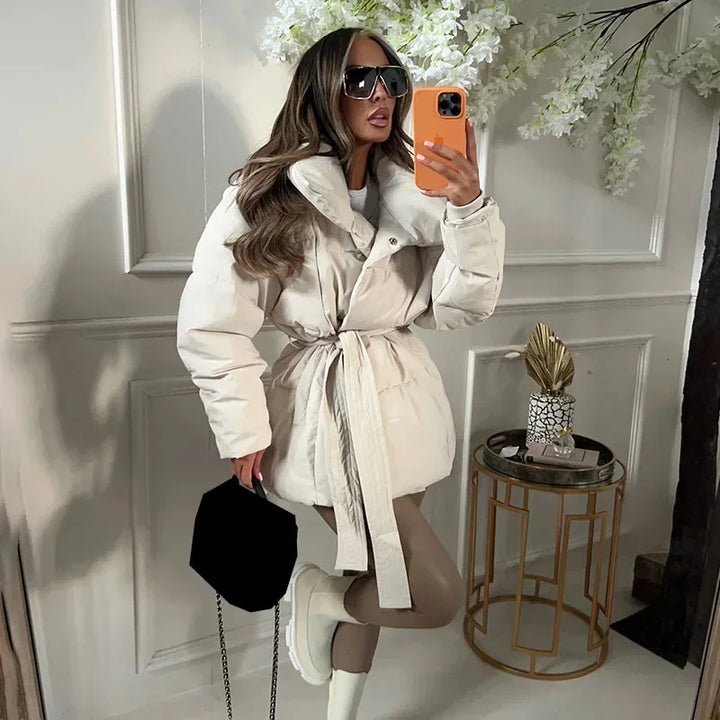 Luxe Puffer Jacket with Belt
