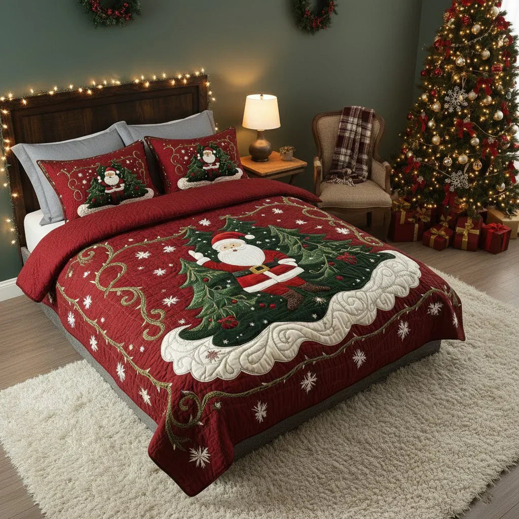 Set di biancheria da letto trapuntata in 3 pezzi - Laboratorio di Babbo Natale