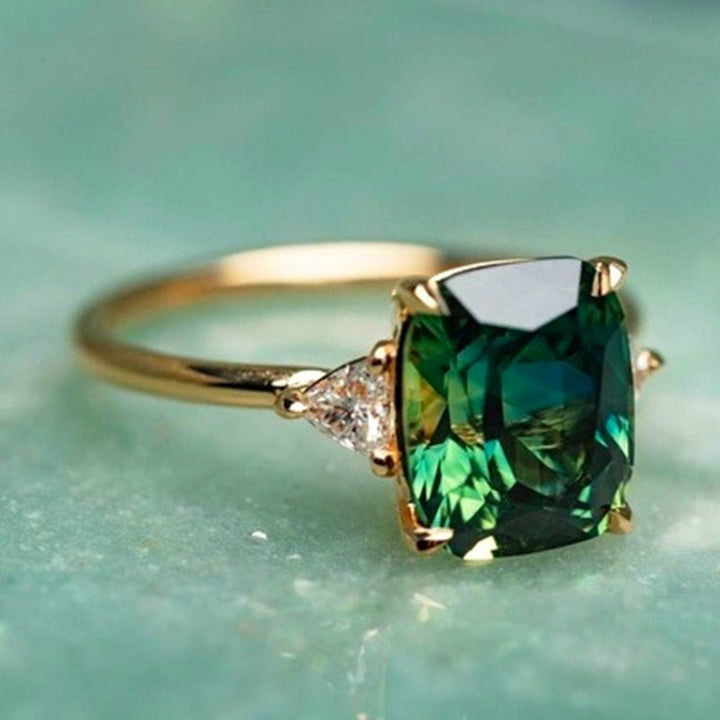 Chance – Anello in oro con zirconia verde
