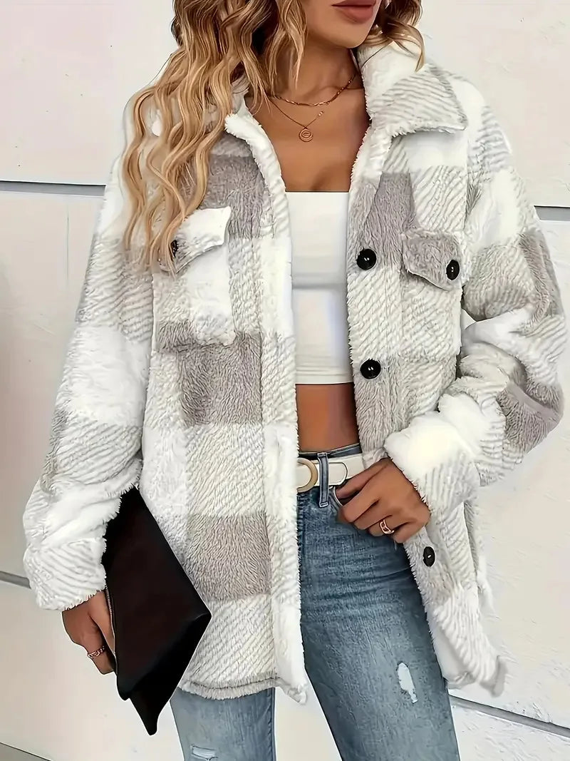 Martin | Elegante Giacca in Fleece a Motivo Quadri