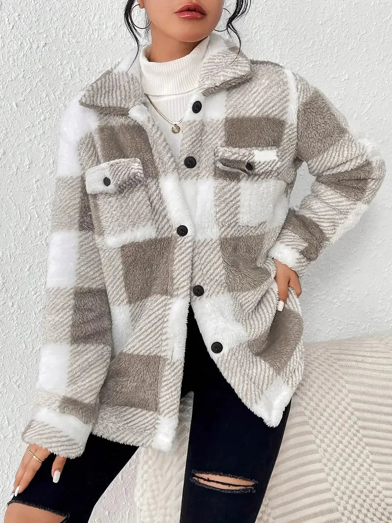 Martin | Elegante Giacca in Fleece a Motivo Quadri
