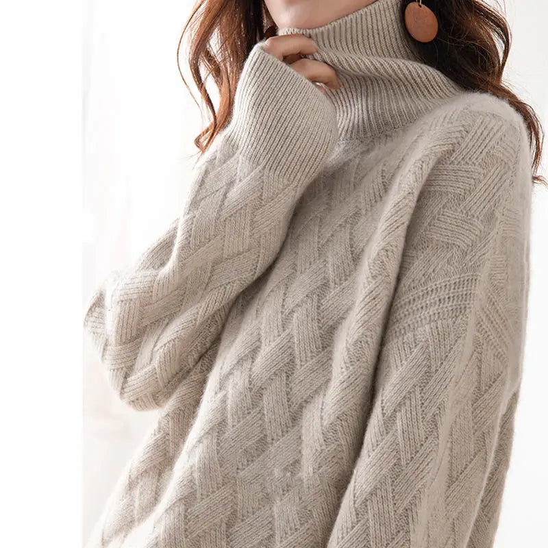 Ciliegia - Maglione Autunnale con Collo Alto