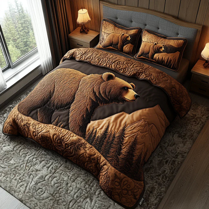 Set di biancheria da letto trapuntata in 3 pezzi - Animali della Foresta