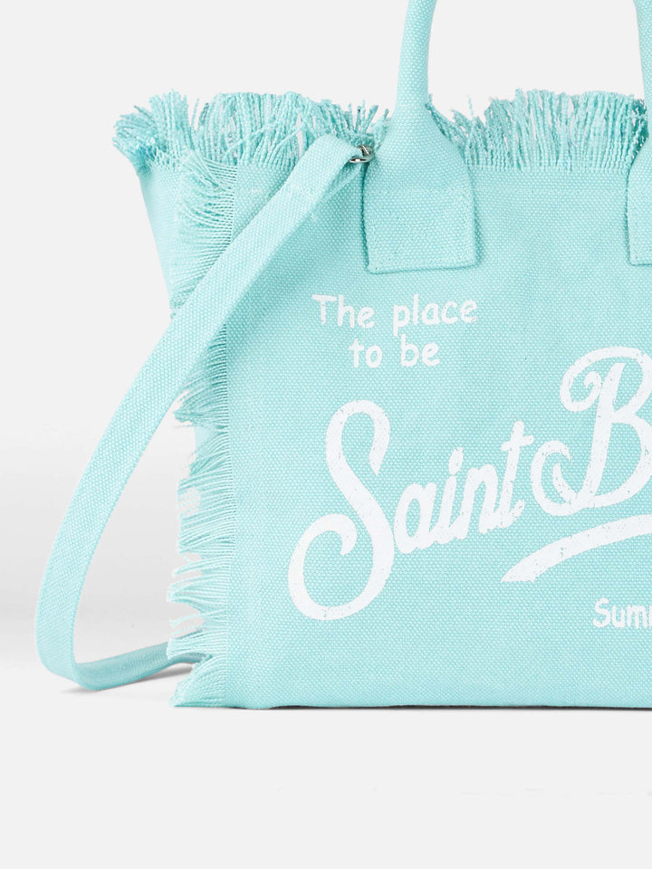 Colette Canvas Tote Bag in Aqua Green