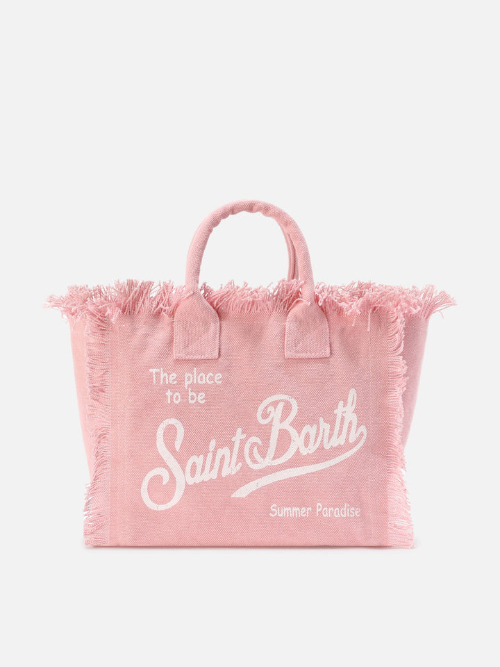 Colette Pink Canvas Fringe Bag